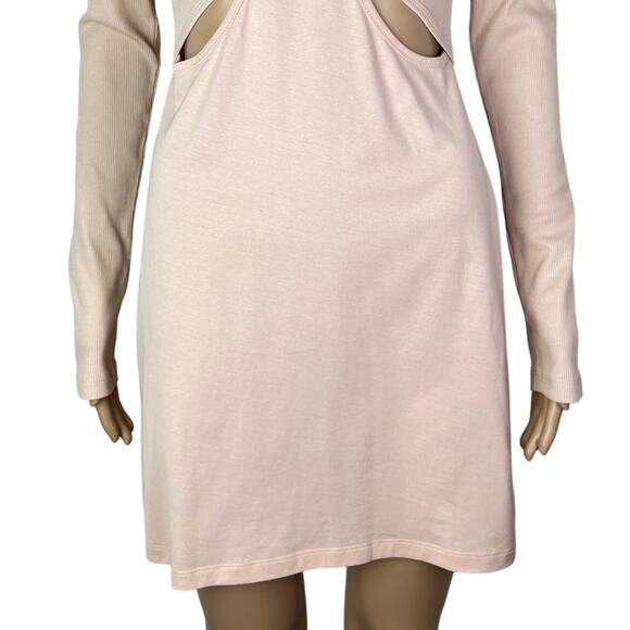 New Dion Lee Bodycon Cutout Tee Blush Pink Party Dress - Picture 5 of 13